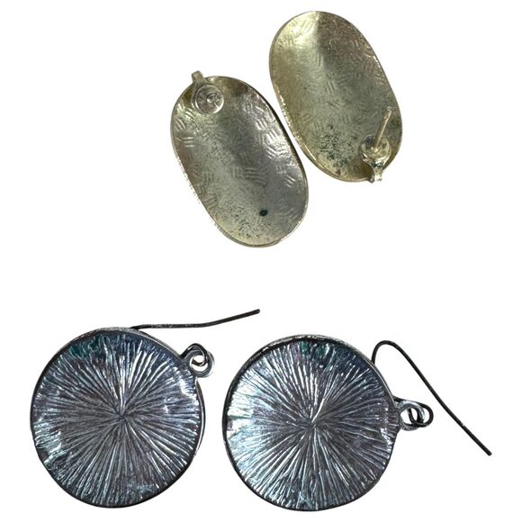 Vintage Cloisonne Floral Butterfly Earrings Lot of two pairs - Picture 3 of 4